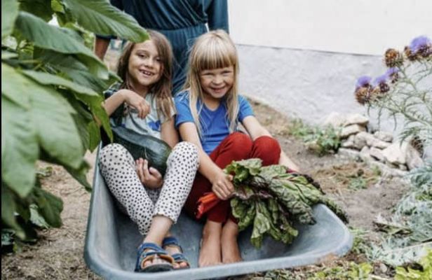 Kinder in unserem Schulgarten!